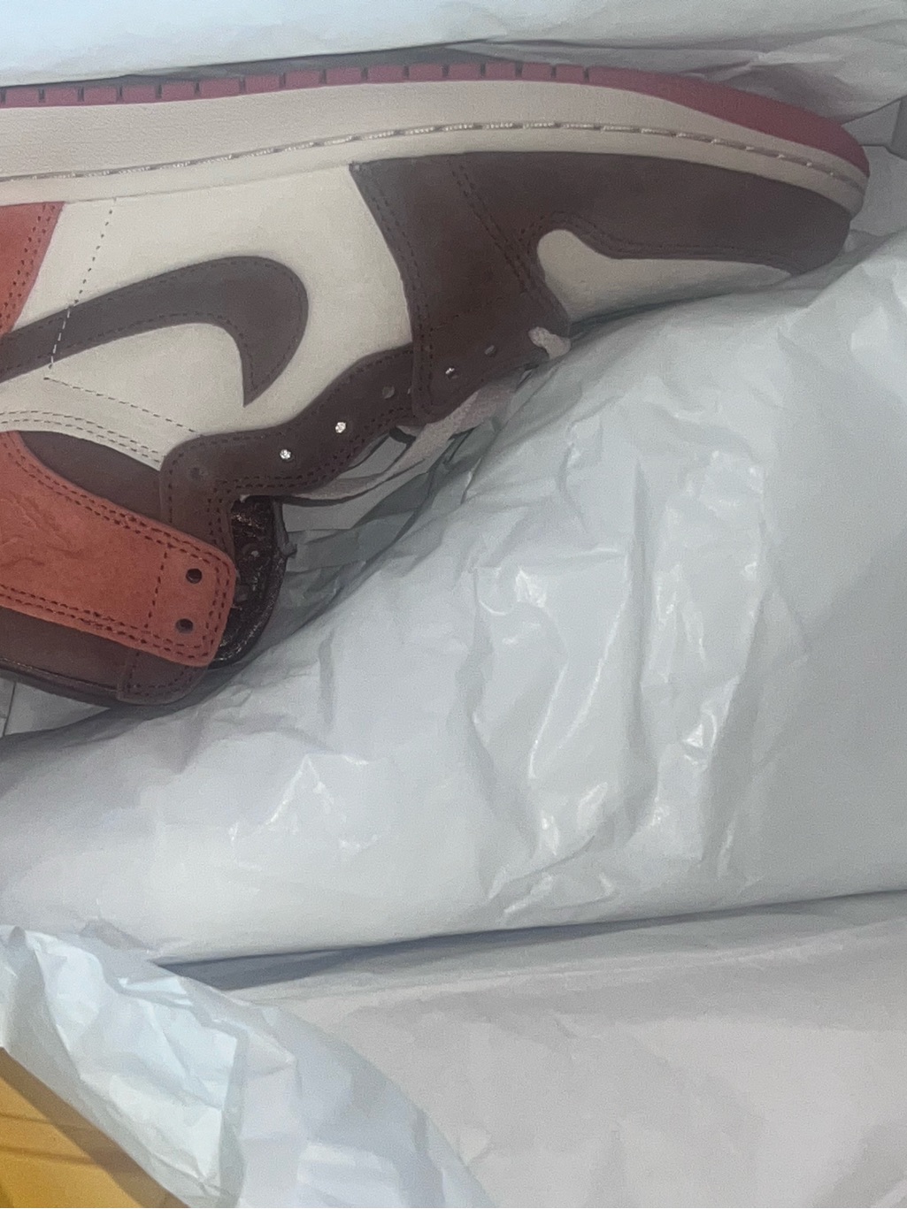 Nike High-Top Sneakers In Brown, Cream & Red